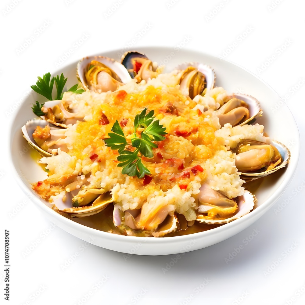 healthy sea food dish cuisine isolated on white background healthy sea food dish cuisine isolated on white background