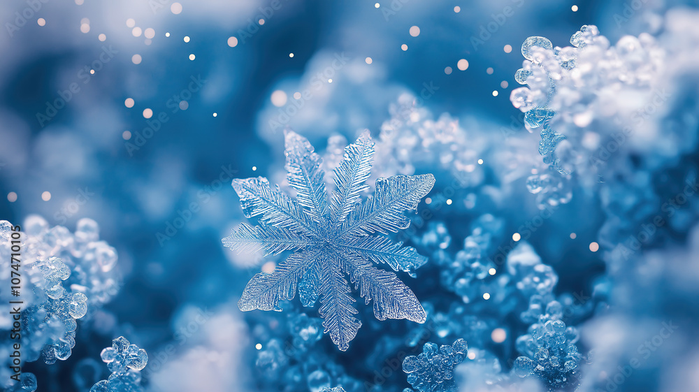 Artistic blue snow Christmas background with winter wonderland theme and festive spirit Artistic blue snow Christmas background with winter wonderland theme and festive spirit