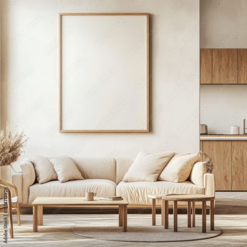 A white couch is in a living room with a white wall A white couch is in a living room with a white wall