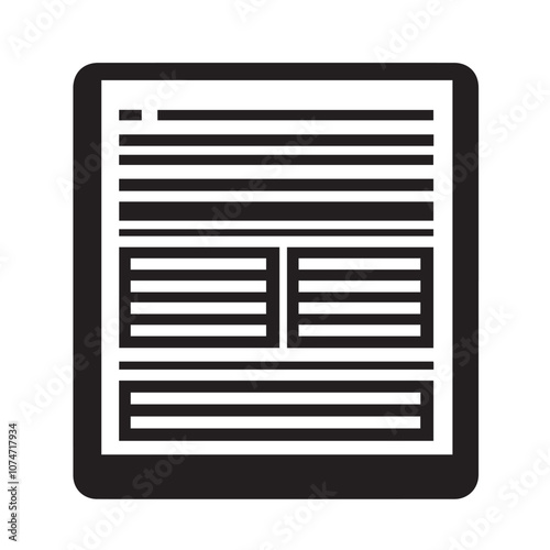 Newspaper In cartoon, hand-drawn flat style. image for social media, websites and UI. Isolated 2D vector design in logo, icon, sketch style, simple line vector, single color. AI Generative Art.