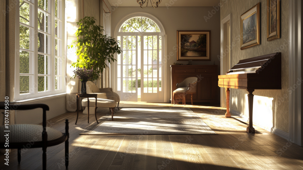 Fototapeta premium Use natural lighting that accentuates the textures in the focused areas, with subtle shadows and highlights to give dimensionality and realism to the detailed elements.