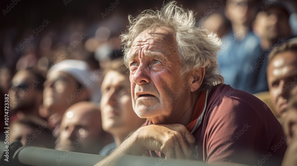 Focused Spectator at a Sporting Event Focused Spectator at a Sporting Event