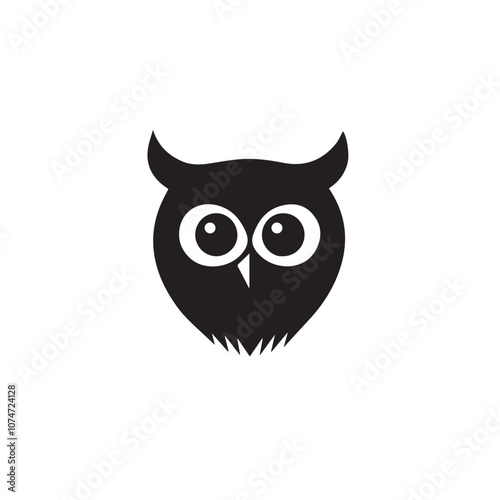 Owl In cartoon, hand-drawn flat style. image for social media, websites and UI. Isolated 2D vector design in logo, icon, sketch style, simple line vector, single color. AI Generative Art. photo