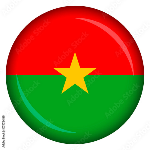 Burkina faso flag circle pin and badge