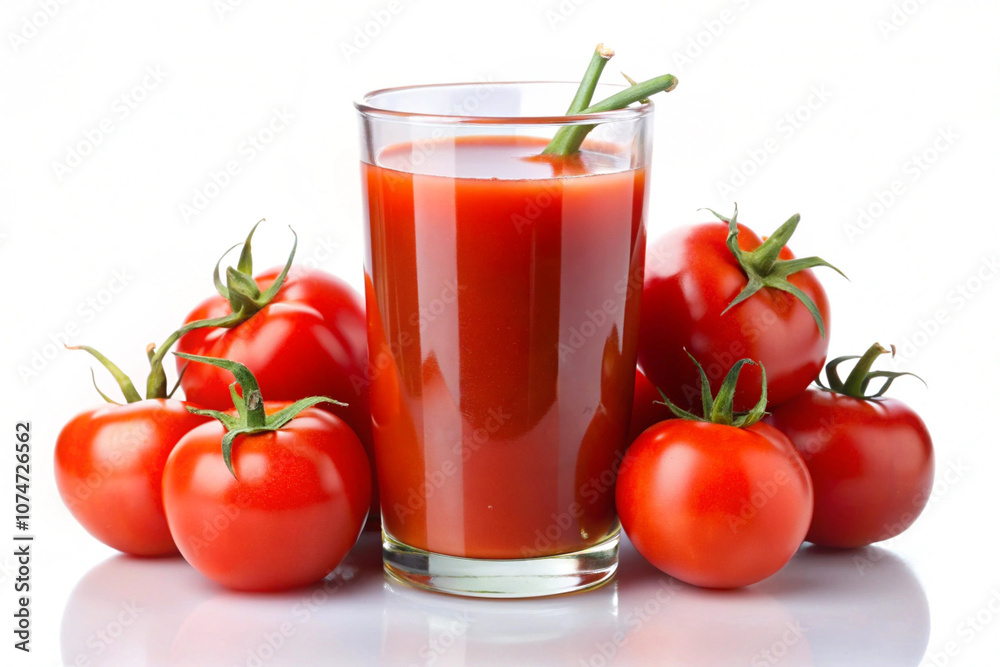 Tomato Juice with Whole Tomatoes,isolated on white background Tomato Juice with Whole Tomatoes,isolated on white background