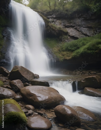 a beautiful lanscape river in the fantastic nature with green