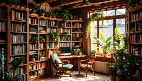 Wallpaper Mural library with books Torontodigital.ca