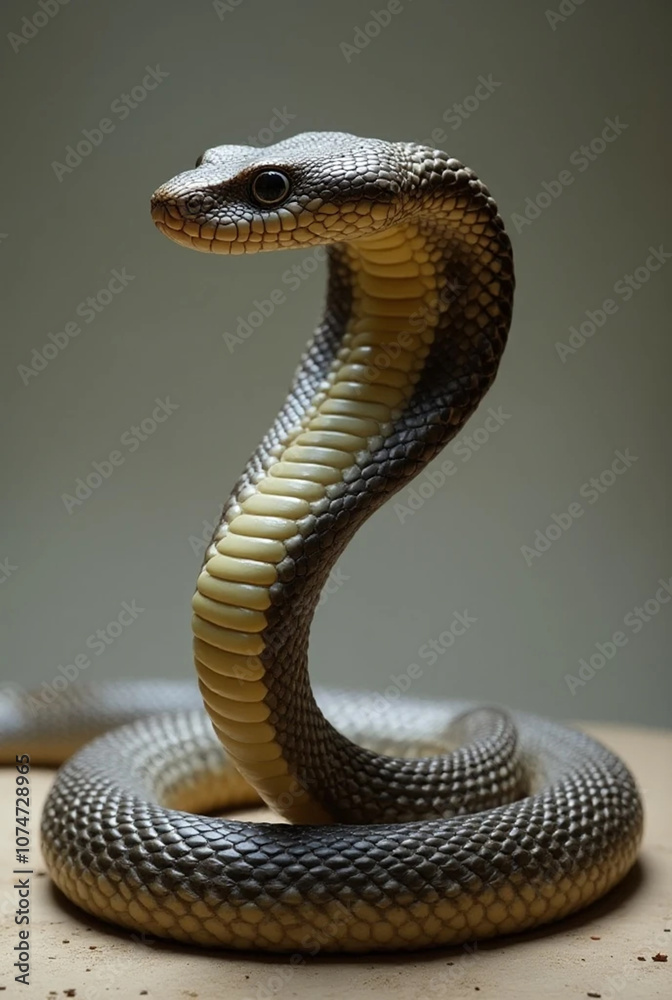 Fototapeta premium close up of a snake national geographic photography of an amazing king cobra, 