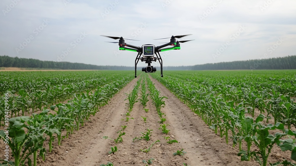 Drone Hovering Above a Smart Farm Capturing Real Time Crop Data for Precise Analysis and Efficient Crop Care Innovative Aerial Monitoring Technology for Sustainable and Data Driven Agriculture Drone Hovering Above a Smart Farm Capturing Real Time Crop Data for Precise Analysis and Efficient Crop Care Innovative Aerial Monitoring Technology for Sustainable and Data Driven Agriculture
