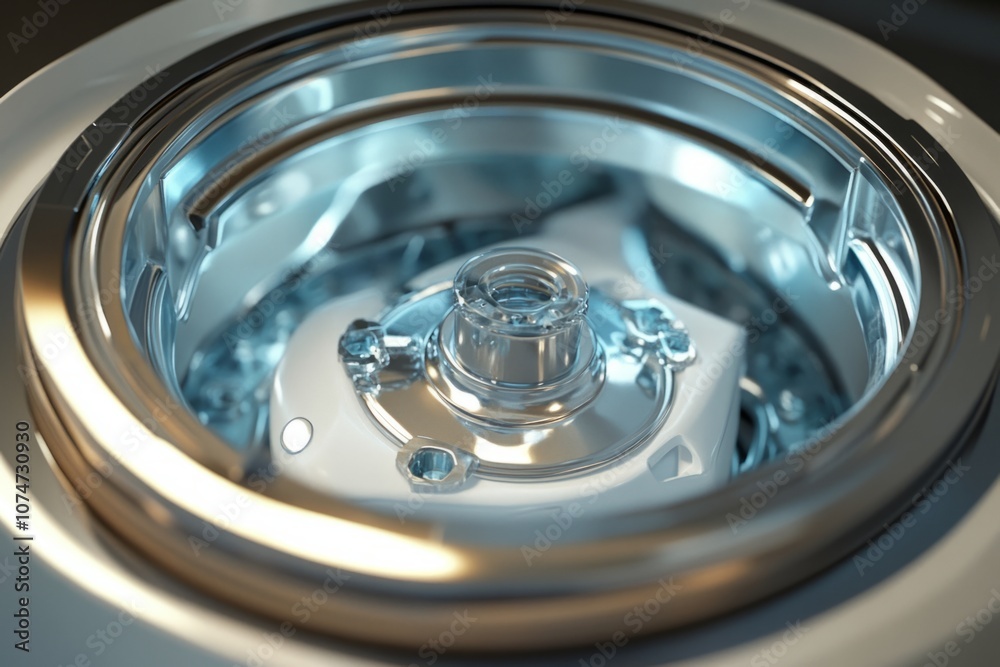 Close-up of a shiny metal component. Its smooth surface reflects light beautifully. This detailed image captures machinery design. Perfect for technical and industrial themes. Generative AI Close-up of a shiny metal component. Its smooth surface reflects light beautifully. This detailed image captures machinery design. Perfect for technical and industrial themes. Generative AI