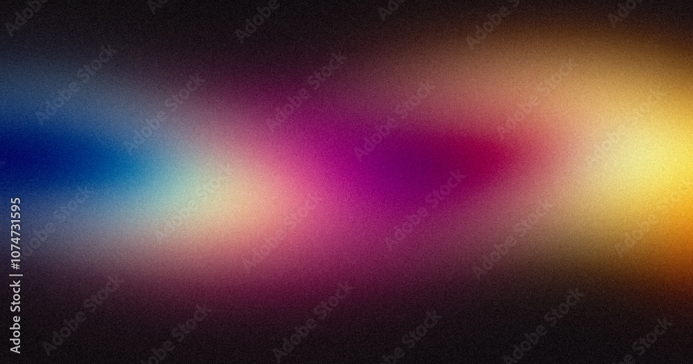 Abstract colorful grainy gradient on black backdrop design. Magenta pink orange blue black color on dark noisy, vibrant color flow, glowing, shine, bright, noise texture, banner or poster. Abstract colorful grainy gradient on black backdrop design. Magenta pink orange blue black color on dark noisy, vibrant color flow, glowing, shine, bright, noise texture, banner or poster.