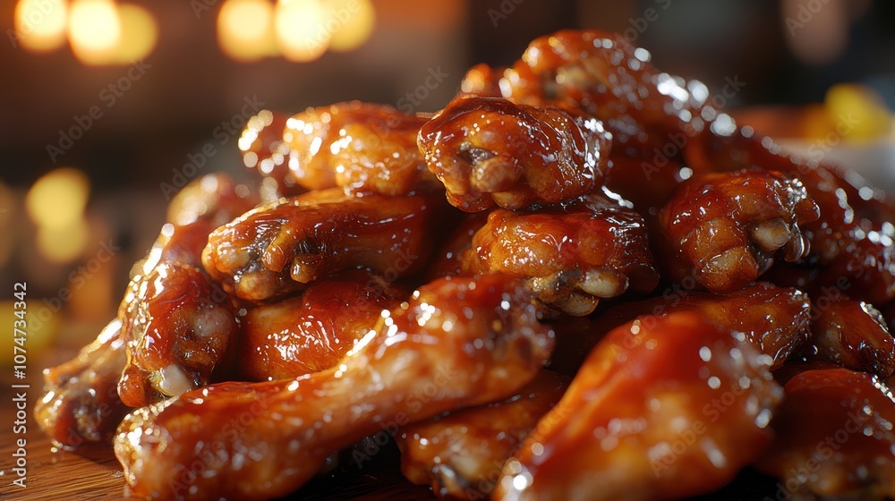 Close-Up of Delicious BBQ Chicken Wings Close-Up of Delicious BBQ Chicken Wings