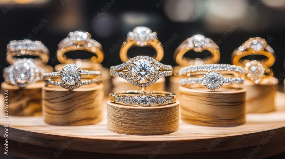 Diamond Engagement Rings on Display Diamond Engagement Rings on Display