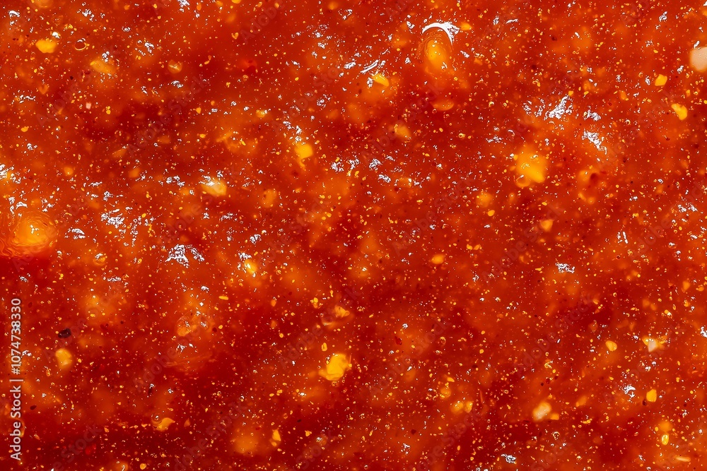 Close-Up of Adobo Sauce, Highlighting Deep Red Hue and Rich, Thick Consistency. Ideal for Mexican Cuisine Features, Spicy Food Articles, or Authentic Recipe Posts. Close-Up of Adobo Sauce, Highlighting Deep Red Hue and Rich, Thick Consistency. Ideal for Mexican Cuisine Features, Spicy Food Articles, or Authentic Recipe Posts.