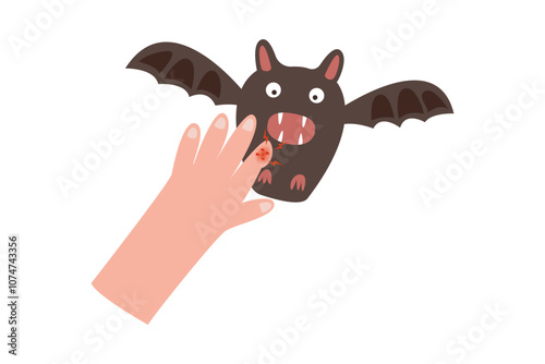 bat bite. rabie concept