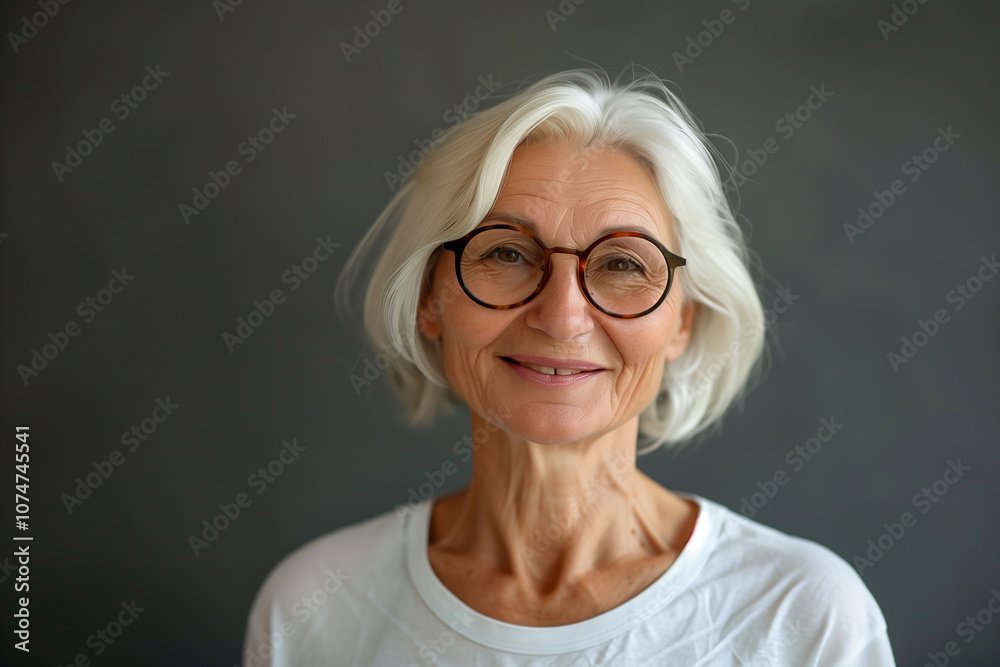 Attractive senior woman looking at camera, portrait Attractive senior woman looking at camera, portrait