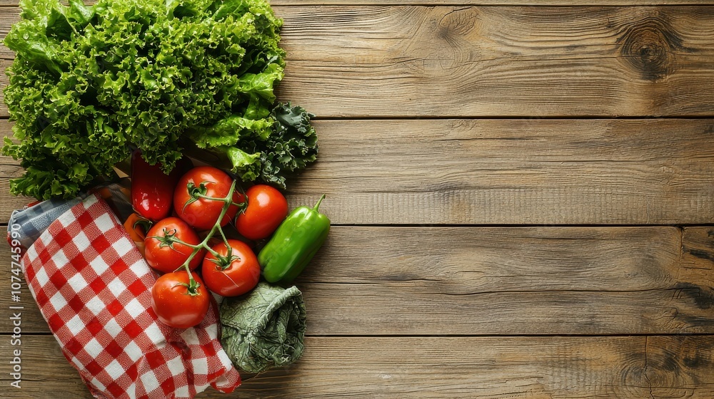 Embrace sustainable living with fresh produce a flat lay composition featuring reusable grocery essentials Embrace sustainable living with fresh produce a flat lay composition featuring reusable grocery essentials