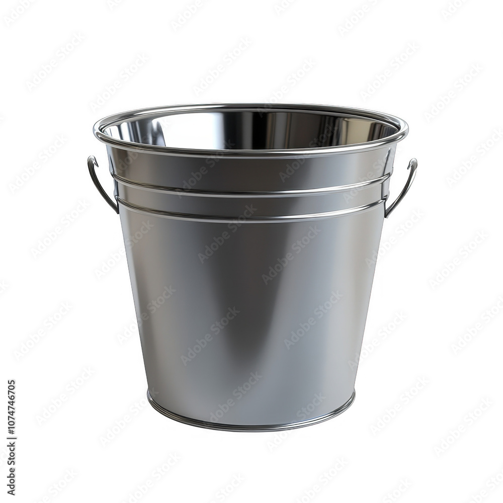 Sleek and Functional Metal Bucket with Handles Sleek and Functional Metal Bucket with Handles
