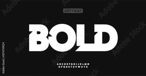 Bold strong alphabet, letters with cutouts, thick font for maximalist emphasis headline, striking modern logo, powerful branding. Vector typeset.
