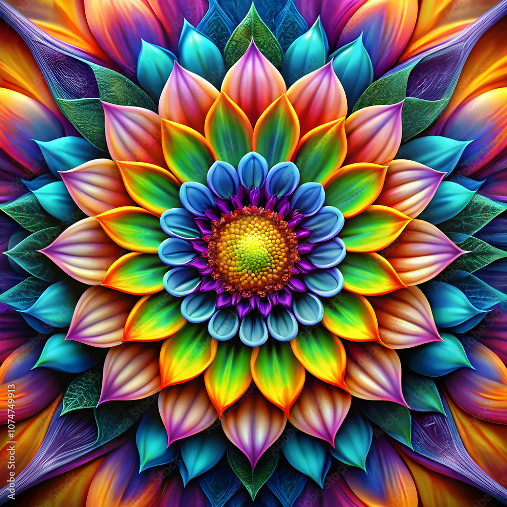 flower with psychedelic painting flower with psychedelic painting