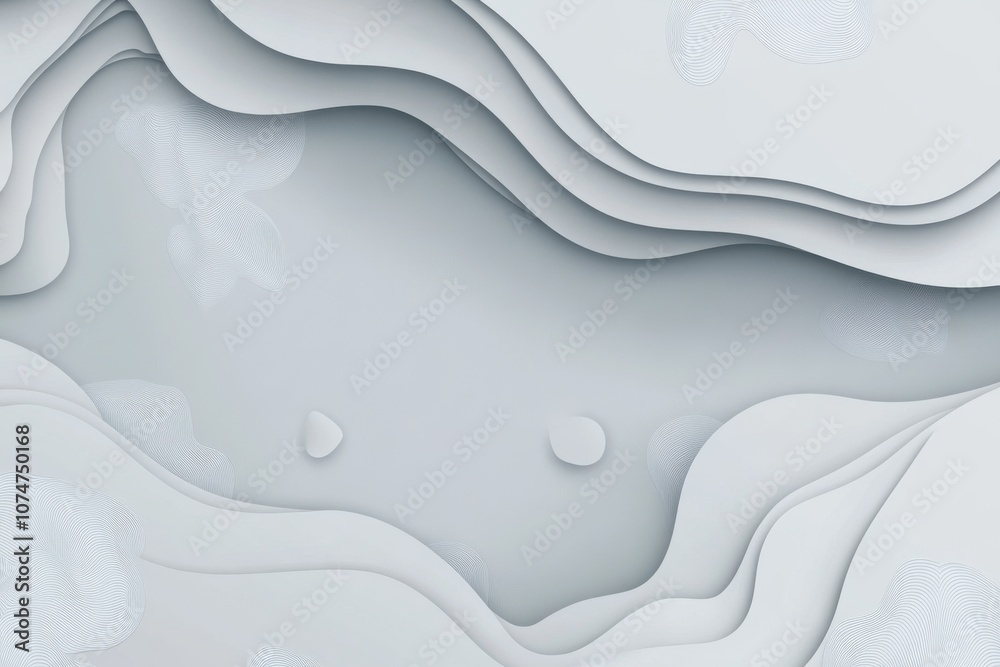Obraz premium Abstract Paper Cut Background with Curved Lines and Geometric Shapes