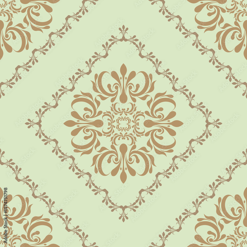 Ornamental antique pattern, vector seamless background. Damask illustration Ornamental antique pattern, vector seamless background. Damask illustration