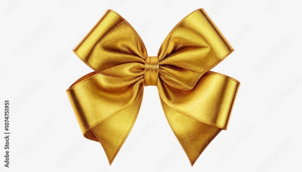 A beautifully tied, shiny golden ribbon bow with intricate folds and a smooth texture, set against a plain background. AI generated.
A beautifully tied, shiny golden ribbon bow with intricate folds and a smooth texture, set against a plain background. AI generated.