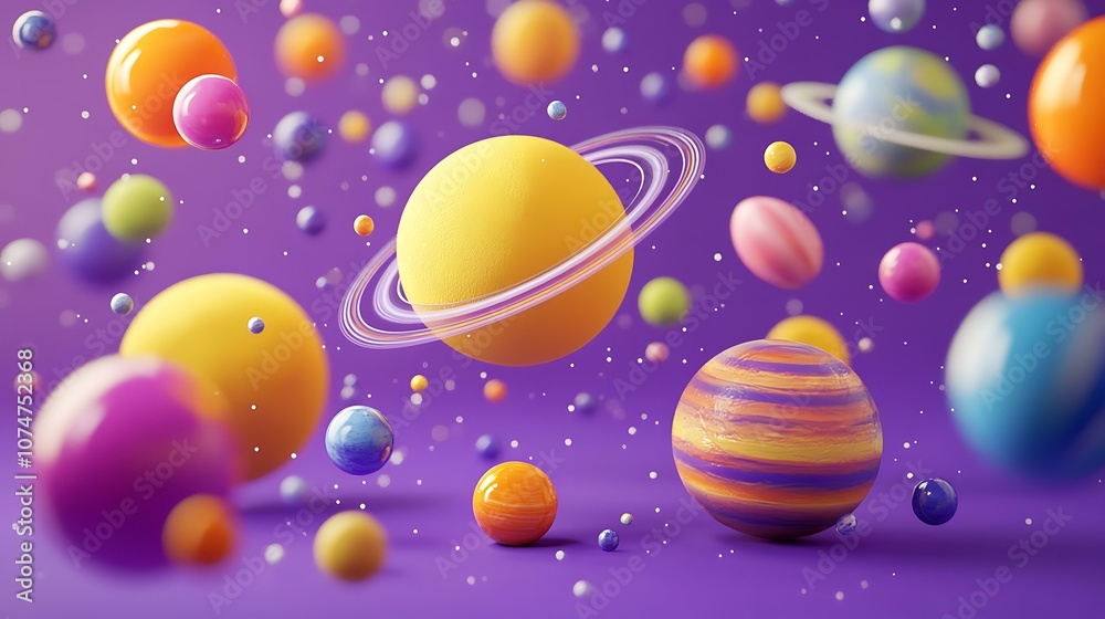 Colorful Planets in the Universe Illustration Colorful Planets in the Universe Illustration