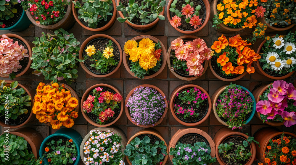 Create a vibrant flower garden with colorful potted plants for any space Create a vibrant flower garden with colorful potted plants for any space