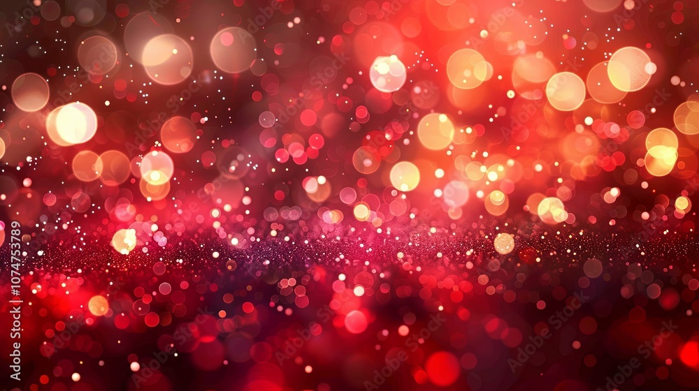 Abstract Red and Gold Bokeh Background with Glittering Texture Abstract Red and Gold Bokeh Background with Glittering Texture