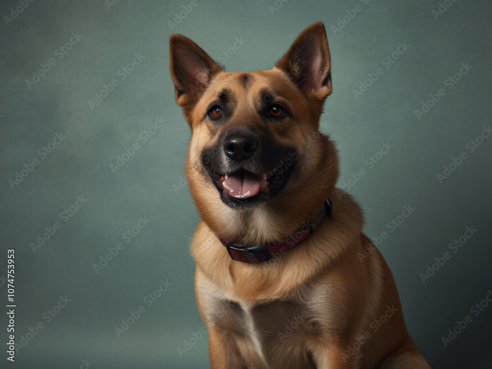 A dog sitting, ideal for minimalist pet photography. 
