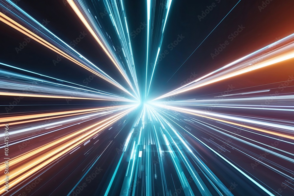 Fototapeta premium Futuristic Energy Visualization: Abstract Light and Stream Flow