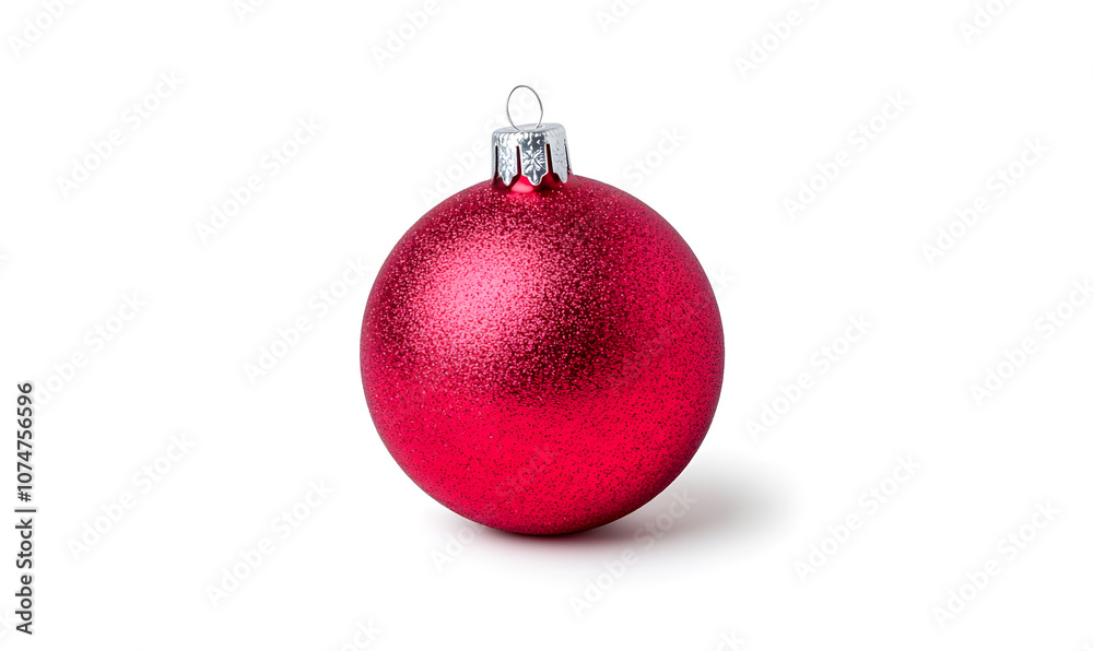 Red Christmas ball isolated on a white background Red Christmas ball isolated on a white background