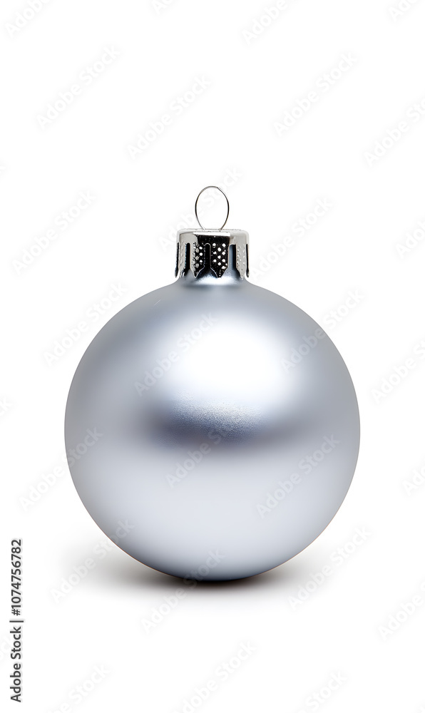 Silver Christmas ball isolated on a white background Silver Christmas ball isolated on a white background