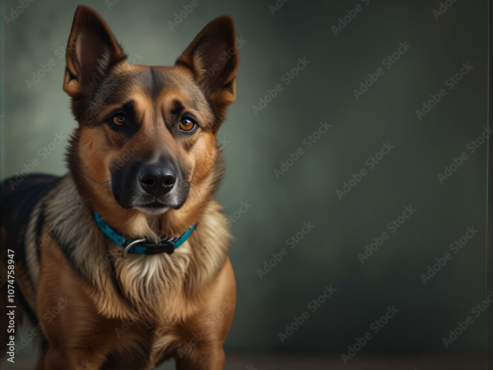 Pet photography featuring a dog sitting in simplicity. Pet photography featuring a dog sitting in simplicity.