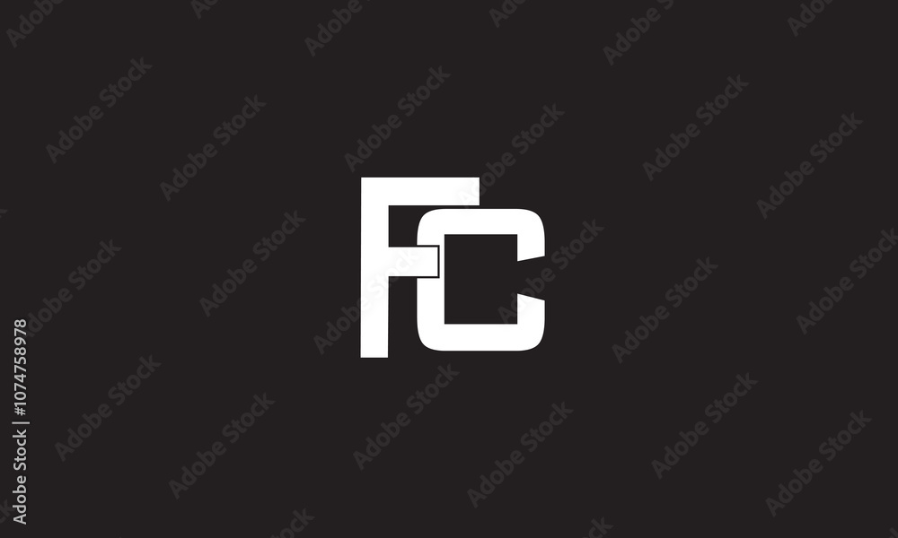 FC, CF , F , C , Abstract Letters Logo Monogram FC, CF , F , C , Abstract Letters Logo Monogram
