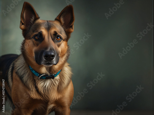 Pet photography featuring a dog sitting in simplicity.