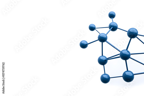 Molecular Structure of Peptide Bond on White Background. Copy space for text