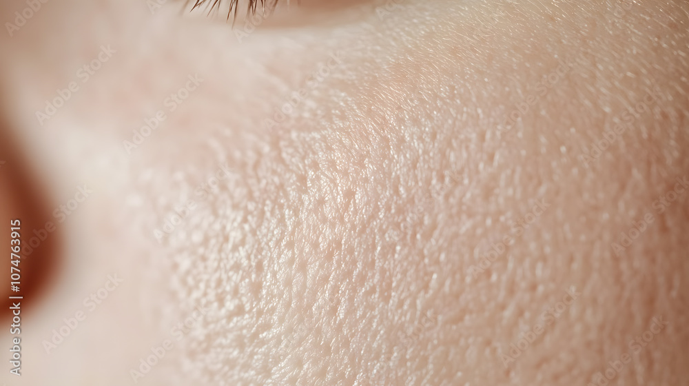 Fototapeta premium Close up macro photo of face skin texture showing wrinkles and pores