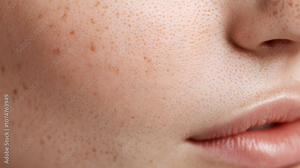 Close up macro photo of face skin texture showing wrinkles and pores Close up macro photo of face skin texture showing wrinkles and pores