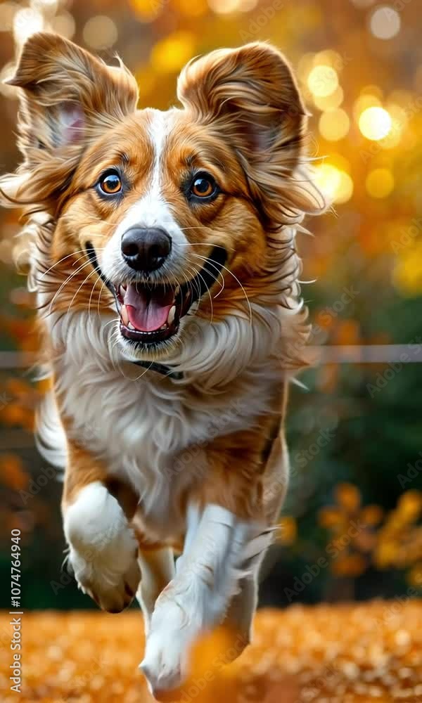 Dog leaps over the fence at the canine playground. Dog leaps over the fence at the canine playground.