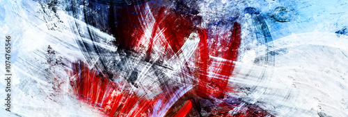 Art motion paint. Abstract winter background. Holiday artistic banner. Fractal artwork for creative graphic design