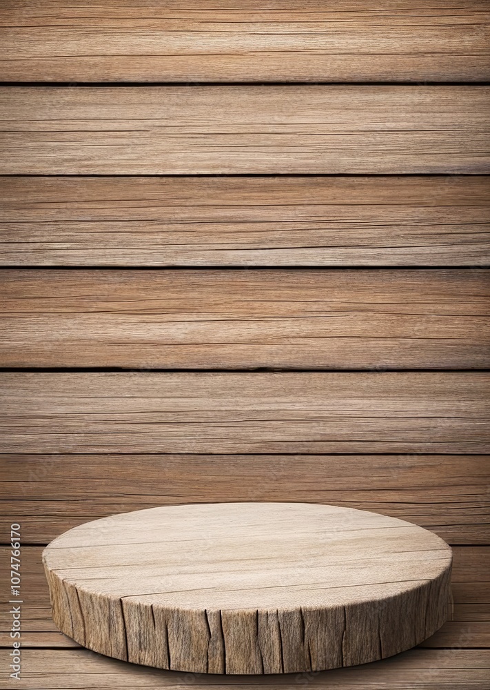 Fototapeta premium A black wooden platform, perfect for product presentation. Created with generative AI technology