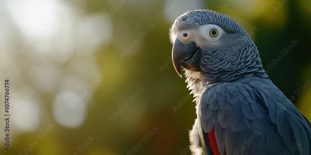 Obraz premium A close-up of an African Grey Parrot