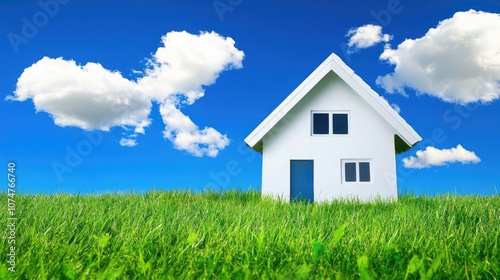 Wallpaper Mural Charming House on Green Grass Under Blue Sky Torontodigital.ca