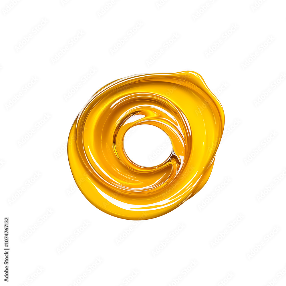 Oil, honey round swirl top view isolated on white background Oil, honey round swirl top view isolated on white background