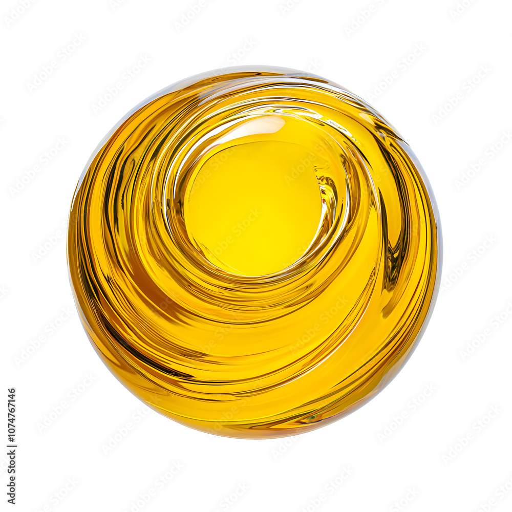 Oil, honey round swirl top view isolated on white background Oil, honey round swirl top view isolated on white background