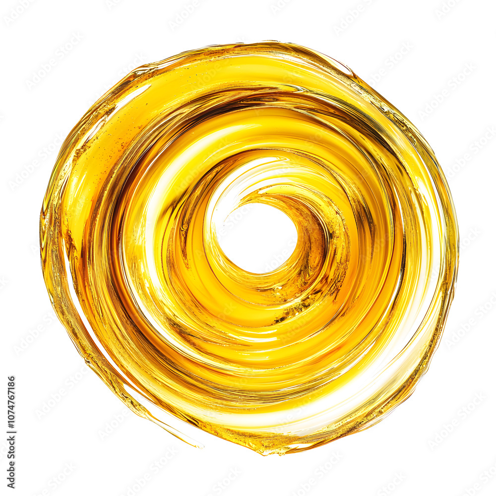 Oil, honey round swirl top view isolated on white background Oil, honey round swirl top view isolated on white background