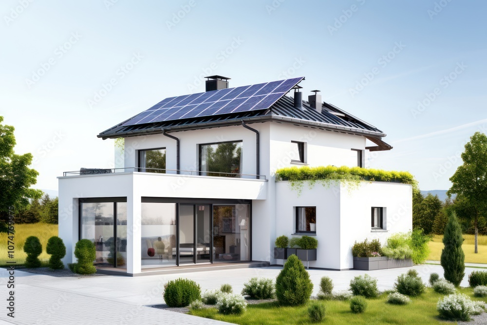 Solar panels house architecture building. Solar panels house architecture building.
