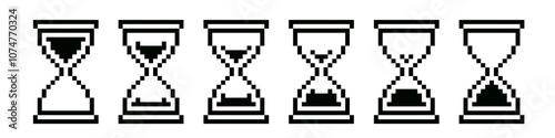 Hourglass icon pixel. Sandglass icon pixel